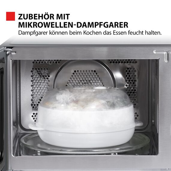 Toshiba MW3-AC26SFI(MG) Mikrowelle mit Grill und Heißluft 6-in-1 Mikrowellenherd mit Dampfgarer 26L 900W Origin Inverter, Chef Defrost, Konvektion, Kombi., Dampf, Grill, Air Fry Auto Menü, Grau