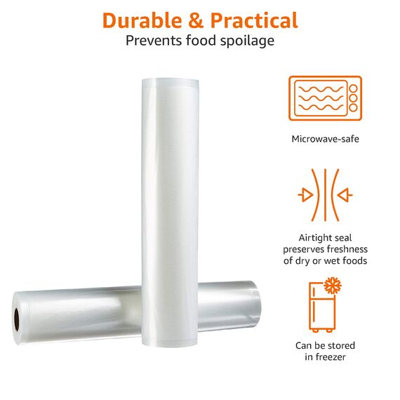 Amazon Basics 28 cm x 500 cm, 2 Rollen für Vakuumierer