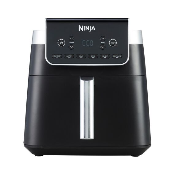 Ninja Air Fryer Heißluftfritteuse MAX PRO, 6,2L, Antihaftbeschichtung, spülmaschinenfester Korb und Crisper Gittereinsatz, Fritteuse ohne Öl, digital, Kochen aus dem Gefrorenen, Grau, AF180EU