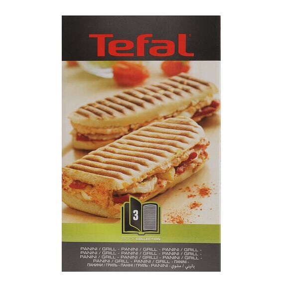 Tefal Snack Collection Box, mit 2 Panini-Grillplatten + Rezeptbuch, kompatibel mit Tefal XA800312 Snack Time Sandwichmaker, Rosa, Groß, XA8003