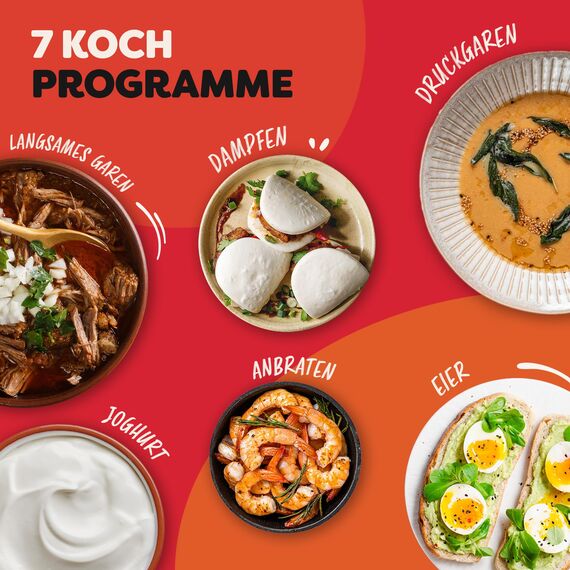 Instant Pot Multikocher XL 7.1L 7-in-1 Smart Cooker - Schnellkochtopf, Schongarer, Reiskocher, Sautierpfanne, Joghurtbereiter, Dampfgarer und Speisewärmer, Schwarz