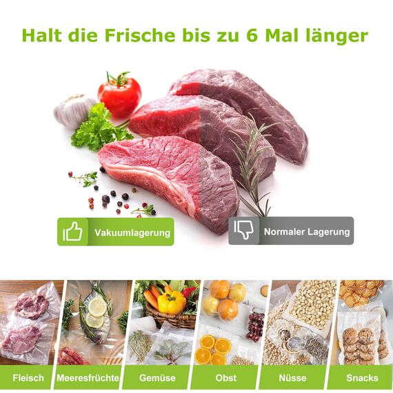Bonsenkitchen Vakuumierbeutel 2 Rollen 30x600 cm- Profi Vakuumrollen für Vakuumierer, Lebensmittel Vakuumbeutel für Vakuumiergerät, Kochfest & Sous Vide Gefrierbeutel, BPA-frei, VB3216