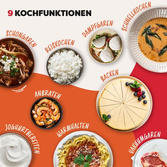 Instant Pot Duo Plus mit WhisperQuiet-Technologie, Multikocher 5,7 L – Schnellkochtopf, Schongarer, Reiskocher, Sauté-Pfanne, Joghurtbereiter, Warmhaltefunktion, Dampfgarer, Vakuumgarer, Kuchenbacken