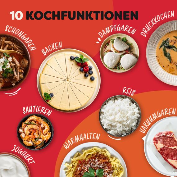Instant Pot Pro 10-in-1-Elektro-Multikocher 1200 W, 7,6 L – Schnellkochtopf, Schongarer, Reiskocher, Dampfgarer,Sautierpfanne, Sterilisator, Joghurtbereiter, Sous Vide Gerät – Schwarzer Edelstahl