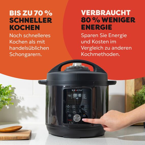 Instant Pot Duo Plus mit WhisperQuiet-Technologie, Multikocher 5,7 L – Schnellkochtopf, Schongarer, Reiskocher, Sauté-Pfanne, Joghurtbereiter, Warmhaltefunktion, Dampfgarer, Vakuumgarer, Kuchenbacken