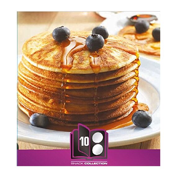 Tefal Snack Collection Platte Pfannkuchen Backblech Nummer 10, passend für Tefal SW85XX Snack Collection, praktische Aufbewahrungs-Box, inklusive Rezeptbuch, spülmaschinengeeignet, schwarz, XA8010