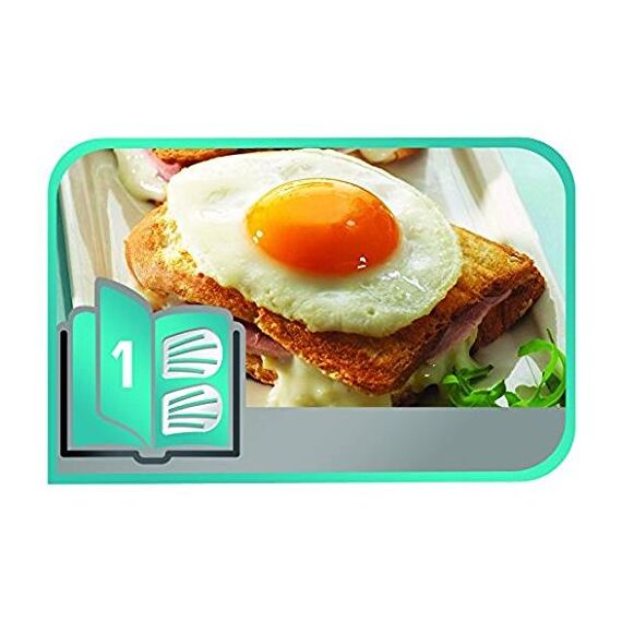Tefal XA800112 Snack Collection | Zwei Teller Croque Monsieur + 1 Rezeptbuch | Platten austauschbar | antihaftversiegelt | spülmaschinengeeignet