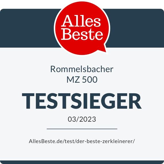 ROMMELSBACHER Multi Zerkleinerer MZ 500 – kraftvoller Motor, 4-flügeliges Spezialmesser aus Edelstahl, 1,5 Liter Glasbehälter, schwarz/Chrom gebürstet, 500 Watt