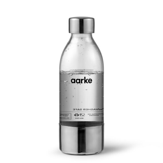 Aarke PET-Flaschen für Wassersprudler Carbonator 3, BPA-frei mit Details in Edelstahl, 650ml