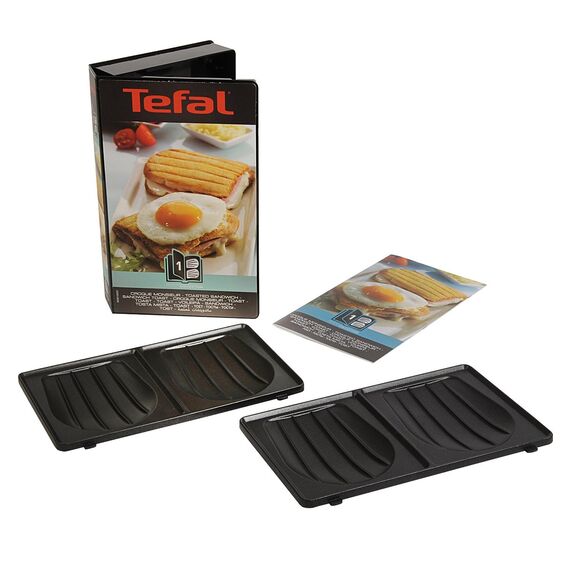 Tefal XA800112 Snack Collection | Zwei Teller Croque Monsieur + 1 Rezeptbuch | Platten austauschbar | antihaftversiegelt | spülmaschinengeeignet