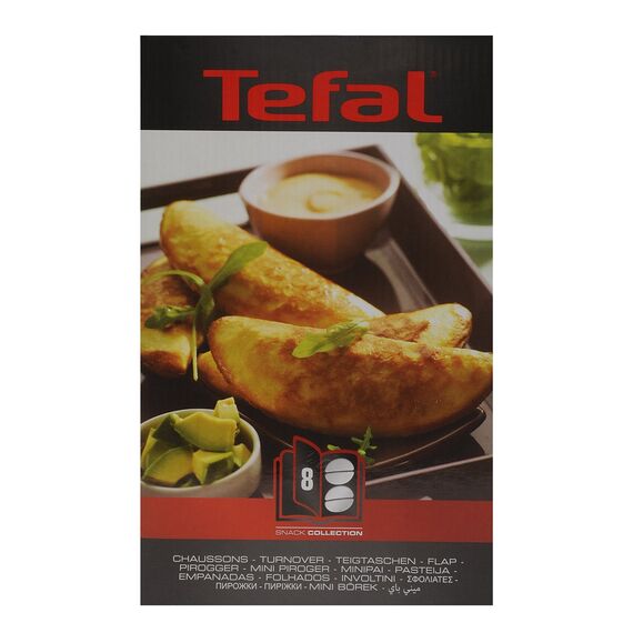 Tefal Snack Collection Platte Teigtaschen/Empanadas Nummer, passend SW85XX Snack Collection, Inklusive Rezeptbuch, praktische Aufbewahrungs-Box, Schwarz, XA8008