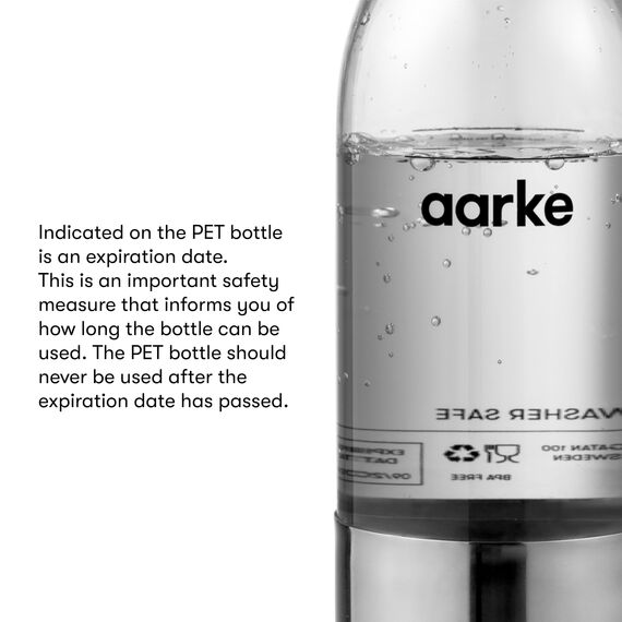 Aarke PET-Flaschen für Wassersprudler Carbonator 3, BPA-frei mit Details in Edelstahl, 650ml