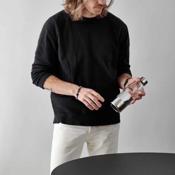 Aarke PET-Flaschen für Wassersprudler Carbonator 3, BPA-frei mit Details in Edelstahl, 650ml