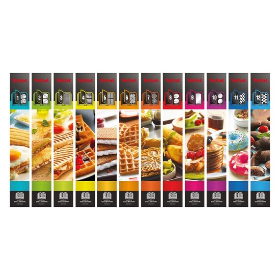 Tefal XA800212 Collection Set Snack Sandwich-Platte, dreieckig, Rezeptbuch mit 4,4 x 15,5 x 24,2 cm