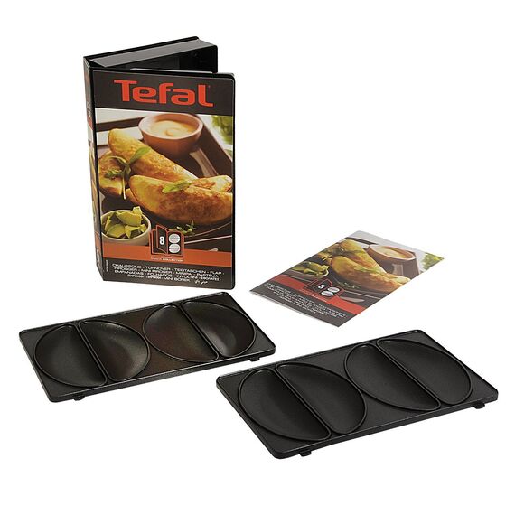 Tefal Snack Collection Platte Teigtaschen/Empanadas Nummer, passend SW85XX Snack Collection, Inklusive Rezeptbuch, praktische Aufbewahrungs-Box, Schwarz, XA8008