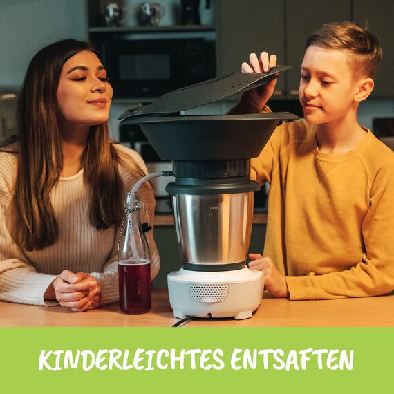 MixFino Dampfentsafter für Thermomix TM6, TM5, TM31 & Friend | Entsafter Zubehör für große Mengen Obst & Gemüse aus deinem Garten | Saftkocher Aufsatz für Säfte, Gelee & Sirup | Made in Germany