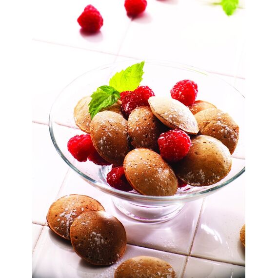 Tefal XA8012 Snack Collection Platte Küchlein/Pofferties Nummer 12 | passend für Tefal SW85XX Snack Collection | Inklusive Rezeptbuch | Schwarz