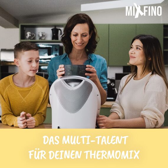 MixFino Salatschleuder für Thermomix TM7, TM6 & TM5 Zubehör | Knackiger Salat & mehr Volumen für Nudeln/Kartoffeln | Multifunktional, BPA-frei, Made in Germany