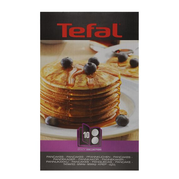 Tefal Snack Collection Platte Pfannkuchen Backblech Nummer 10, passend für Tefal SW85XX Snack Collection, praktische Aufbewahrungs-Box, inklusive Rezeptbuch, spülmaschinengeeignet, schwarz, XA8010