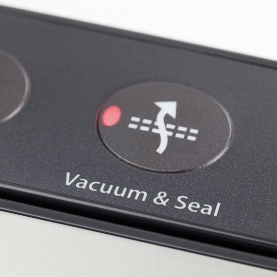 CASO VC15 Vakuumierer – Vakuumgerät, Testurteil Sehr Gut, Lebensmittel bleiben vakuumiert bis zu 8x länger frisch, separate Schweißfunktion, inkl. 10 gratis Profi- Folienbeutel