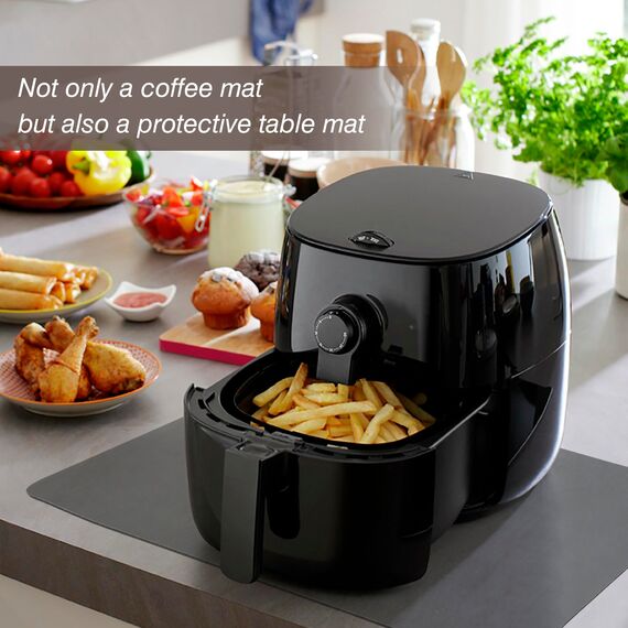 Pietuley 90x56cm Große Hitzebeständige Matte für Heißluftfritteuse, Hitzebeständige Unterlage für Luftfritteuse, Heiße Pads für Küchentheke Hitzeschutz, Rutschfeste Unterlage Kaffeemaschine Pad