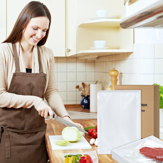 Bonsenkitchen Vakuumierbeutel 50 Beutel 20x30 cm, Profi-Folienbeutel für alle Vakuumiergerät, vakuumbeutel für lebensmittel, Sous Vide Gefrierbeutel, Einschweissbeutel, BPA-frei, VB3213