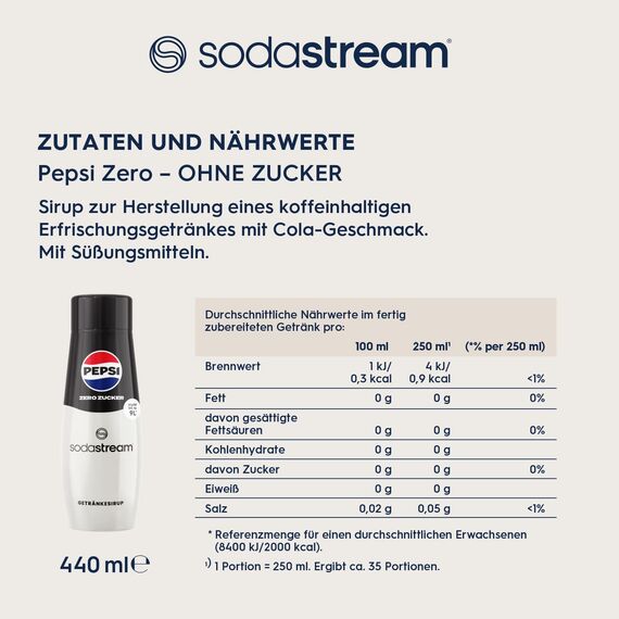 SodaStream Wassersprudler CRYSTAL 3.0 mit Quick-Connect CO2-Zylinder| inkl. 4 x 0,8L CRYSTAL Glasflasche | Farbe: Titan + SodaStream Sirup Pepsi Zero Zucker, 440 ml