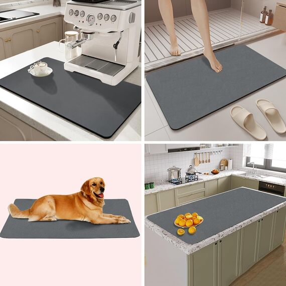 Pietuley 90x56cm Große Hitzebeständige Matte für Heißluftfritteuse, Hitzebeständige Unterlage für Luftfritteuse, Heiße Pads für Küchentheke Hitzeschutz, Rutschfeste Unterlage Kaffeemaschine Pad