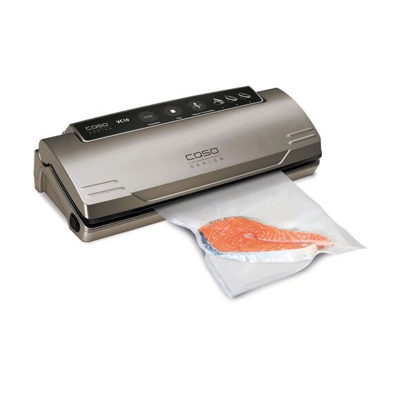 CASO VC 10 Sonderedition - Vakuumierer mit umfangreichem Zubehör, Testurteil Sehr Gut, inkl. 50 Profi-Folienbeutel und 2 Profi-Folienrollen, Silber