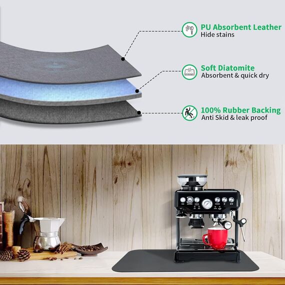 Pietuley Feuerfeste Unterlage 50 x 30cm Hitzebeständige Unterlage für Luftfritteuse, Hitzeschutzmatte, Heiße Pads für Küchentheke Hitzeschutz, Unter Kaffeemaschine Matten für Arbeitsplatte Schutz