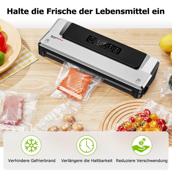 Bonsenkitchen Vakuumierbeutel 15x23cm, 50 Beutel Profi-Folienbeutel für alle Vakuumiergerät, Vakuumbeutel für lebensmittel, Sous Vide Gefrierbeutel, Einschweissbeutel, BPA-frei, VB30