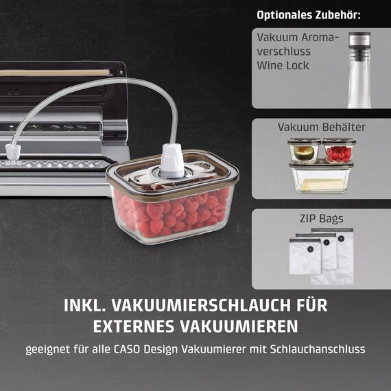 CASO VC 10 Plus Edition - Vakuumiergerät inkl. großem Zubehör Set, Testurteil Sehr Gut, Folienschweißgerät 30 cm Schweißnaht, variable Vakuumstärke, Vakuumpumpe 9 L/min