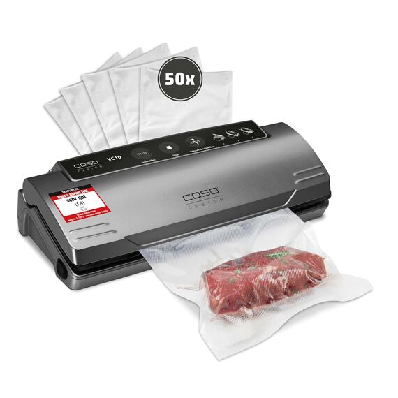 CASO VC 10 Plus Edition - Vakuumiergerät inkl. großem Zubehör Set, Testurteil Sehr Gut, Folienschweißgerät 30 cm Schweißnaht, variable Vakuumstärke, Vakuumpumpe 9 L/min