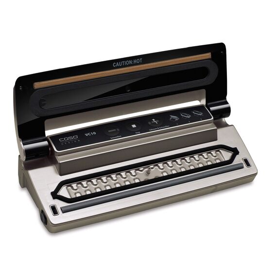 CASO VC 10 Sonderedition - Vakuumierer mit umfangreichem Zubehör, Testurteil Sehr Gut, inkl. 50 Profi-Folienbeutel und 2 Profi-Folienrollen, Silber