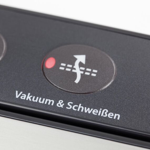 CASO VC15 Vakuumierer – Vakuumgerät, Testurteil Sehr Gut, Lebensmittel bleiben vakuumiert bis zu 8x länger frisch, separate Schweißfunktion, inkl. 10 gratis Profi- Folienbeutel