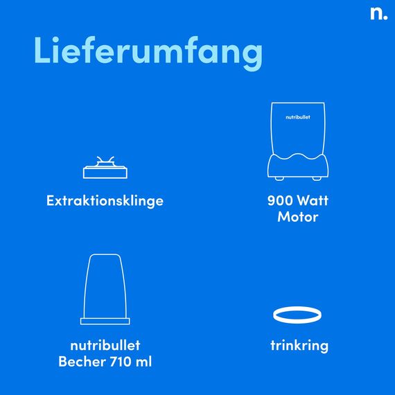 nutribullet Pro, 900 Watt Leistung, Einfach und schnell in der Anwendung, Kompakt, Leicht zu reinigen, Mit 700 ml Becher, Smoothiemixer, Smoothie Maker, Elektrischer Mixer, NB904B, Schwarz