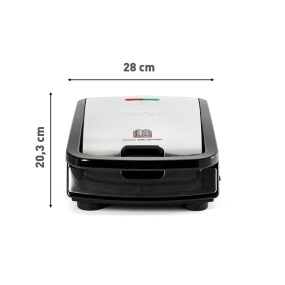Tefal Snack Collection 4-er Set SW854D, Kombigerät, Inklusive 4 antihaftbeschichter Plattensets, Spülmaschinengeeignet, Panini, Waffeln, Sandwich, süße Küchlein, 700W,Schwarz/Edelstahl