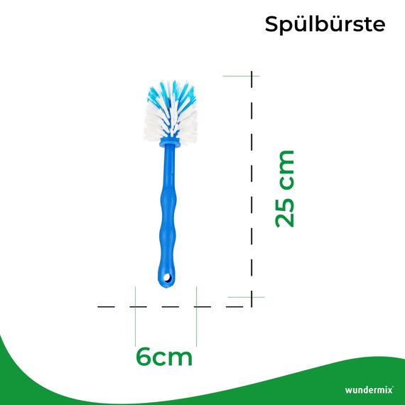 Wundermix - Mixtopf-Spülbürste für deine Küchenmaschine (1 St.) • Reinigungsbürste für Mixtöpfe gängiger Küchenmaschinen • Robuste Bürste mit Nylon-Borsten • Spülbürste (Blau)