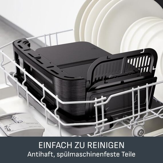 Tefal Dual Easy Fry Flex Heißluftfritteuse 9L – Airfryer mit 2 Kammern & GiantZone, FlexCook-Trennwand, 2700 W, 40–200 °C, 7 Programme, fettarm frittieren & 2 Gerichte gleichzeitig zubereiten EY9228