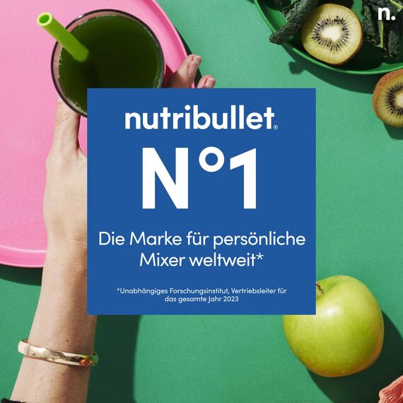 nutribullet Pro, 900 Watt Leistung, Einfach und schnell in der Anwendung, Kompakt, Leicht zu reinigen, Mit 700 ml Becher, Smoothiemixer, Smoothie Maker, Elektrischer Mixer, NB904B, Schwarz