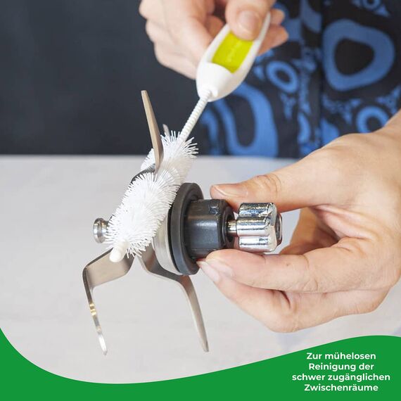 Wundermix - WunderBrush® Messerbürste für deine Küchenmaschine • Reinigungsbürste für Mixtopfmesser • Mixmesser Spülbürste • 3er Set