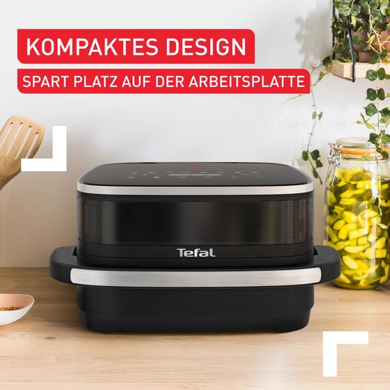 Tefal Easy Fry XL Surface Heißluftfritteuse – Airfryer mit Sichtfenster & XL-Garfläche (bis 1 kg), digitales Bedienfeld, Extra-Crisp, energieeffizient & schnell, antihaft, kompakt, Pizza Ofen FW4018
