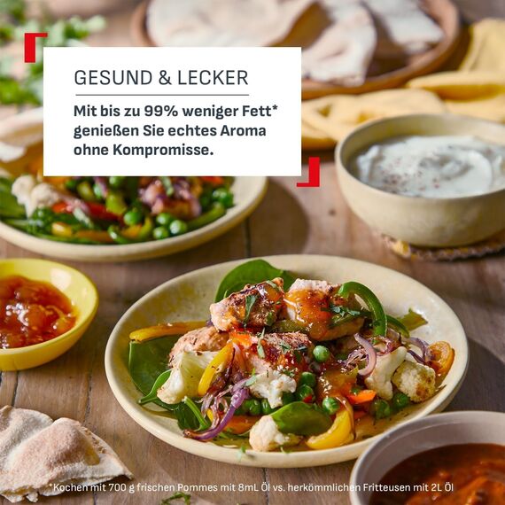 Tefal Dual Easy Fry Heißluftfritteuse 8,3 L – Airfryer mit 2 Kammern & XL-Schublade, 7 Programme, 2700 W, Extra-Crisp-Technologie, fettarm frittieren & energiesparend, spülmaschinenfest EY9018