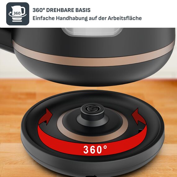 Tefal KI5338 Includeo Wasserkocher, Fassungsvermögen 1 L, Anti-Rutsch-Griff, einfach abzulesende Wasserstandsanzeige, 360°-Drehsockel, herausnehmbarer Filter, 2400 W, 23.3 x 16.6 x 20 cm