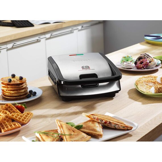 Tefal Snack Collection Sandwich- und Waffelmaker SW852D + Herzwaffel-Backplatten Nr. 6 XA8006 – 700 W, antihaftbeschichtet, erweiterbar, spülmaschinengeeignet, inkl. Rezeptheft & Aufbewahrungsbox