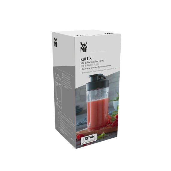 WMF Kult X Mix & Go / Küchenminis Smoothie Becher 300ml, Smoothie Flasche, Mixbehälter, Tritan-Kunststoff, bruchsicher