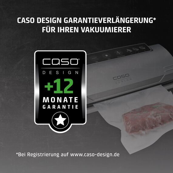 CASO VRH 690 advanced Vakuumierer Testsieger, Vakuumiergerät für Lebensmittel, 150 Vakuumiervorgänge nonstop, doppelte Schweißnaht, 20 Liter/Min, Cutter, inkl. 2 Profi- Folienrollen