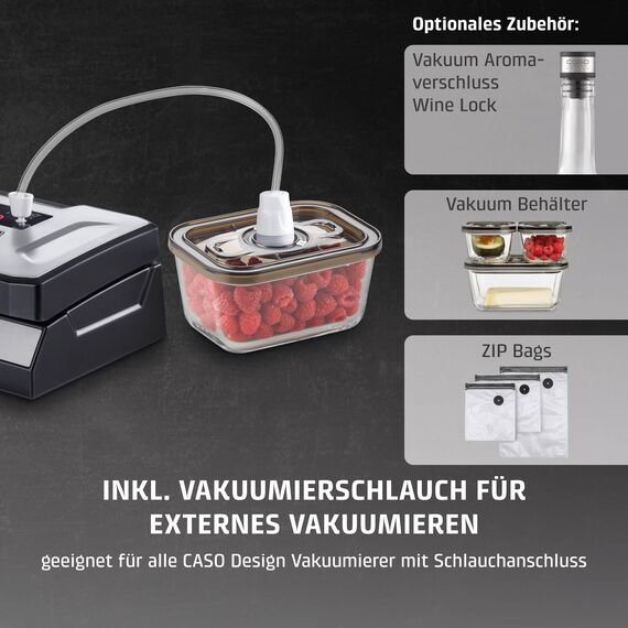 CASO VRH 790 advanced Pro - Vakuumierer, Vakuumiergerät, Testurteil Sehr Gut, 200 Vakuumiervorgänge non-stop, mit patentierter CASOTEK Liquid Funktion, doppelte Schweißnaht, inkl. Vakuumbeutel