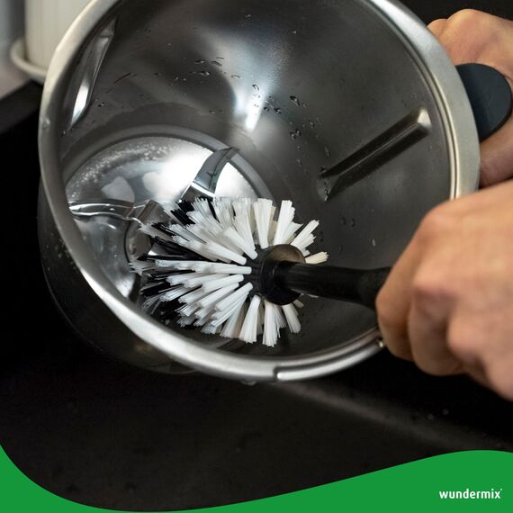 Wundermix - Mixtopf-Spülbürste für deine Küchenmaschine (1 St.) • Reinigungsbürste für Mixtöpfe gängiger Küchenmaschinen • Robuste Bürste mit Nylon-Borsten • Spülbürste (Schwarz)