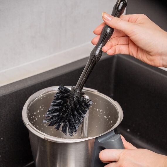 Wundermix - Mixtopf-Spülbürste für deine Küchenmaschine (1 St.) • Reinigungsbürste für Mixtöpfe gängiger Küchenmaschinen • Robuste Bürste mit Nylon-Borsten • Spülbürste (Vollschwarz)